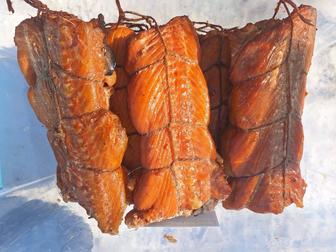 Хребты Семги копченые,Сало ,окорочка ,ребра ,мясо .