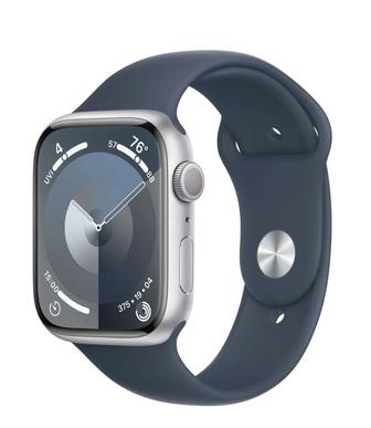 Часы Apple Watch 9 серии, 45 мм, с голубым ремешком (S, M)