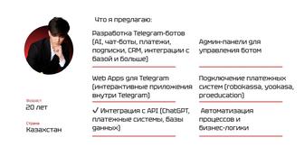 Разработка -ботов и Web Apps под ключ!