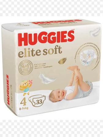 Подгузники Elite Soft Huggies , размер 4 (8-14 кг)