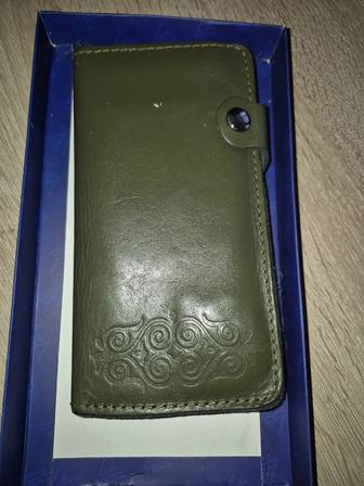 Кошелек кожа зеленый