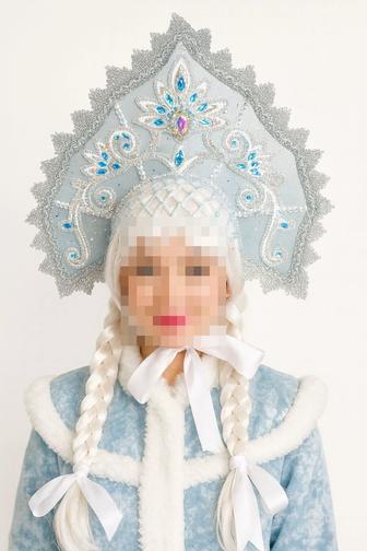 Эксклюзивный кокошник Снегурочки ручной работы
