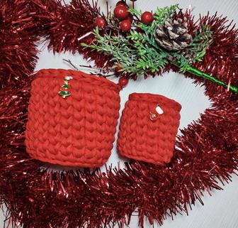 Корзины,вазы,новый год,подарочные наборы,вязаные корзинки,подарки,8 марта