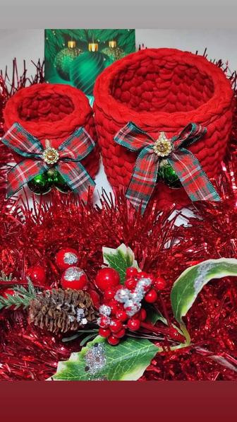 Корзины,вазы,новый год,подарочные наборы,вязаные корзинки,подарки,8 марта