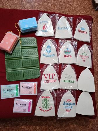 Продам шапки для бани, сидушки, мочалки