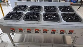 Газовая плита производственная 8 конфорочная - для баров, кафе, ресторанов