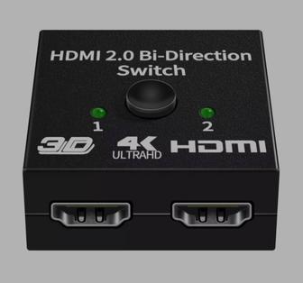 HDMI switch сплиттер двухсторонний, разветвитель HDMI, переключатель на 2 п