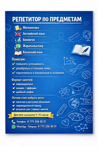 Услуга репетитора