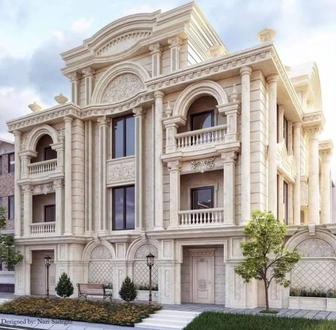 Фасадная работа Травертин лестницы гранит аглай для фасада все узоры есть