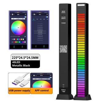 Эквалайзер-светильник RGB 40 led с муз управлением Bt