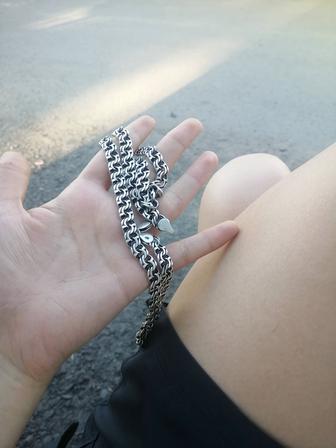 Цепь мужская толстая серебряная