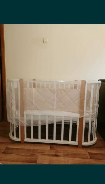 Кроватка, трансформер.2 матраса, бортики,