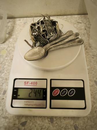 Серебро лом одним лотом 244 гр