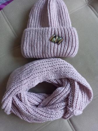 Шапка и шарф хомут комплект