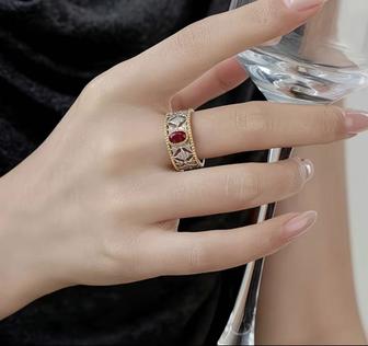 Кольцо серебро и рубин