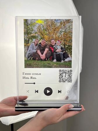 Трек пластинки с музыкой! Живое фото с QR! Креативный подарок!