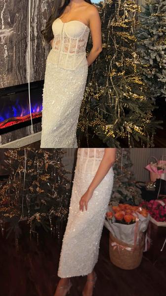 Юбка белая с пайетками