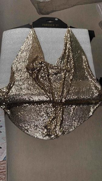 Золотой сетчатый топ-колье