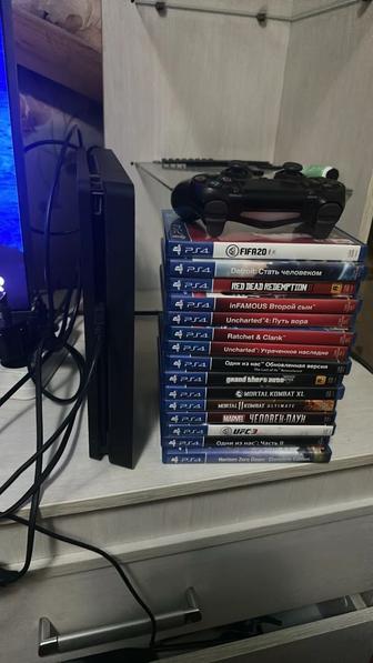 Продаю PS 4slim 1TB память