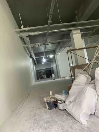 Ремонт коммерческих помещений, выравнивание стен в Алматы