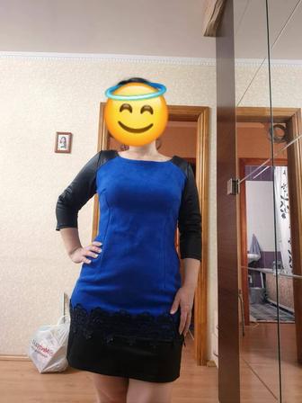 Платье синее вечернее S