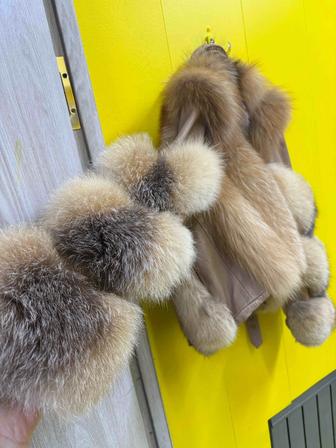 Натуральная кожаная куртка с натуральным мехом