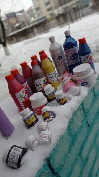 Гуашь разный объем