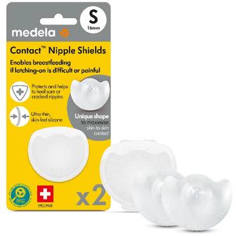 Medela Накладки для кормления CONTACT размер S (16мм) 2 шт контейнер