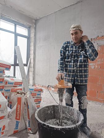 Штукатурка стен по маякам, шпаклевка стен ,ошкуривание стен под лампу