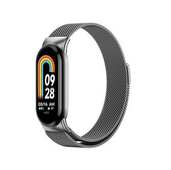 Ремешок MindStore для Xiaomi Mi Band 8, Mi Band 9 серебристый