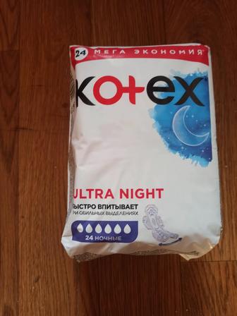 Котекс, прокладки, ночные, 24 штуки