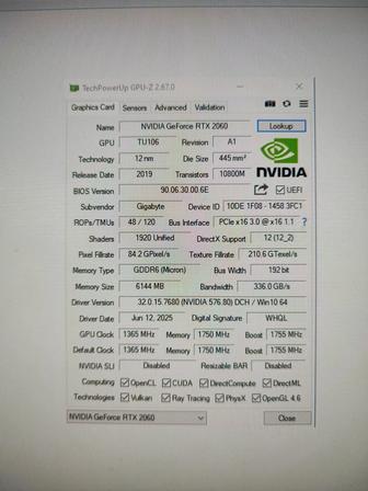 Видеокарта RTX 2060 6gb
