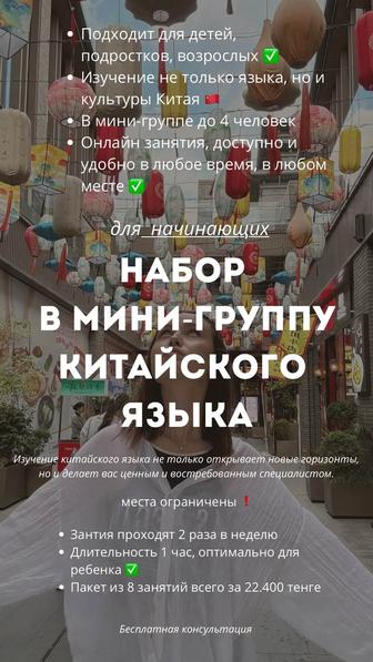 Набор в мини-группу/китайский язык