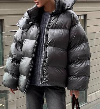 Пуховик серый