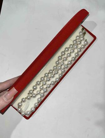 Бусы и браслет из настоящего жемчуга