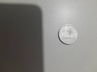Монета 1 centas, Lietuva, 1991год, редкая