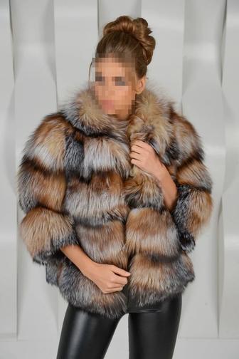 Шуба чернобурка