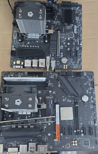 Материнская плата MSI с процессором AMD Ryzen 7 5700G, озу 8 gb, кулер