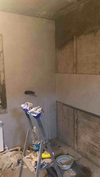 Стяжка, штукатурка под маяк