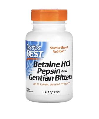 Пищевые добавки Doctors Best Betaine HCL Pepsin & u