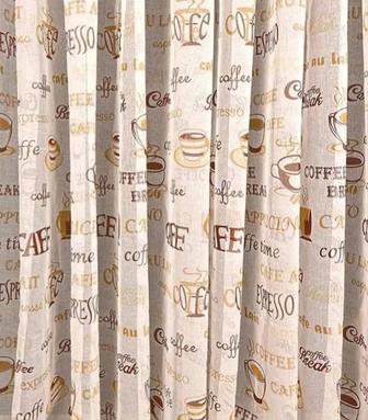 Тюль под лён Кофе