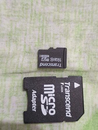 Флешка Transcend microSD 16 гб