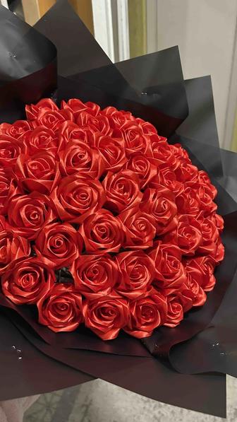 Цветы атласных лента 51 шт