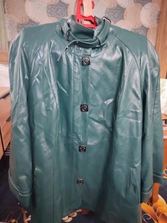 Продам. Куртка новая 60- 62 р.темно бутылочного цвета, кожа.