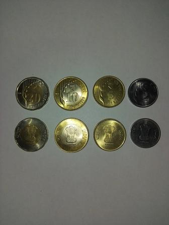 Набор из 4х регулярных монет республика Индия 2019-2021