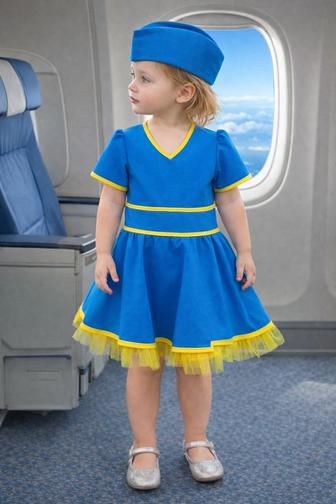 Прокат детского костюма стюардессы . Размеры на 3-8 лет .