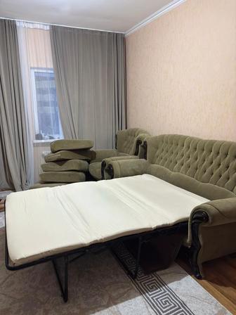 Мебель 3 в 1, диван, 2 кресла, диван раскладной и кресла тоже раскладной.