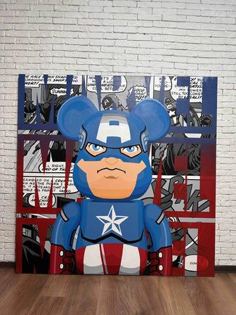 Картина Bearbrick X Captain America