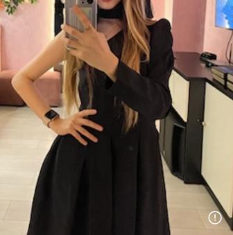 Продам черное платье миди