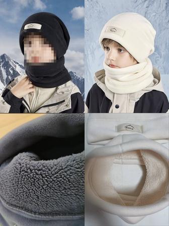 Детские зимние шапки и снуд комплект 9-15 лет